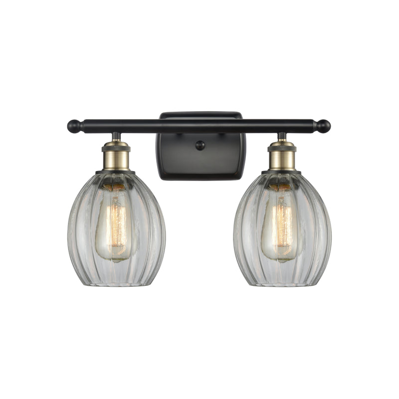 Eaton Bath Vanity Light shown in the Black Antique Brass finish with a Clear shade