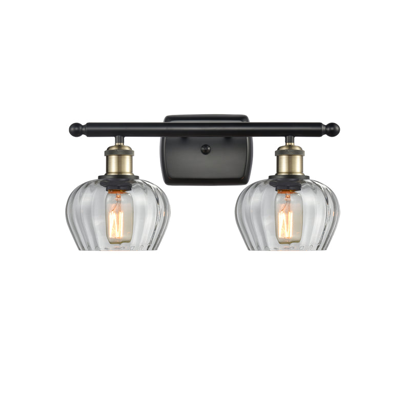 Fenton Bath Vanity Light shown in the Black Antique Brass finish with a Clear shade