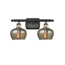 Fenton Bath Vanity Light shown in the Black Antique Brass finish with a Mercury shade