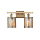 Cobbleskill Bath Vanity Light shown in the Brushed Brass finish with a Mercury shade