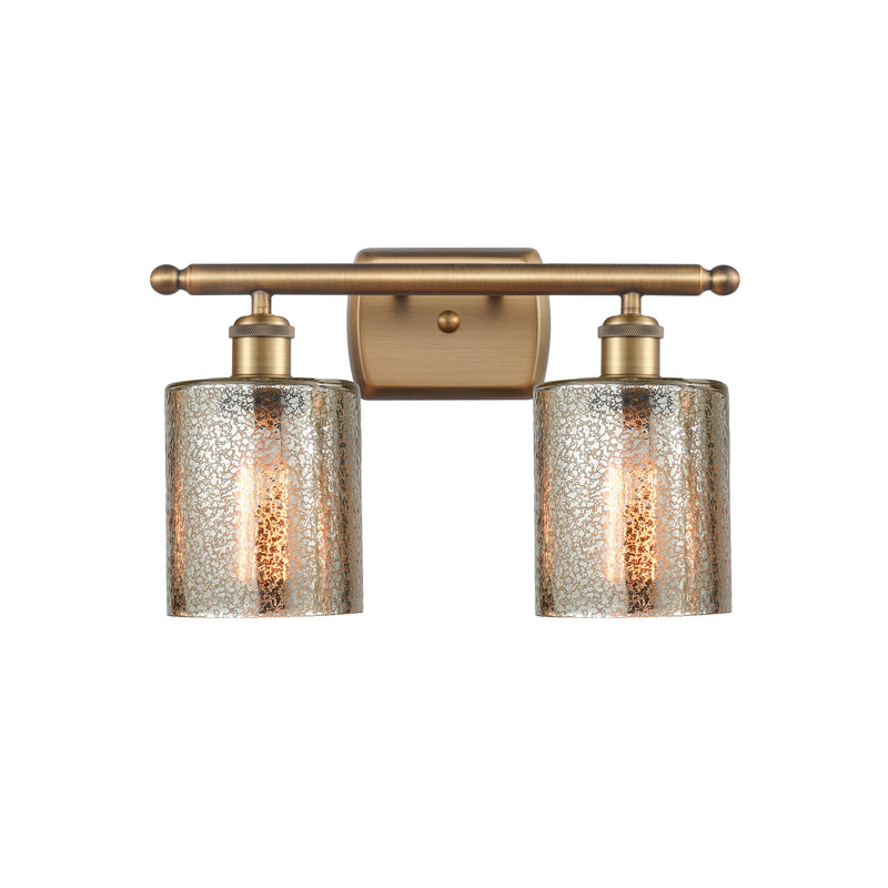 Cobbleskill Bath Vanity Light shown in the Brushed Brass finish with a Mercury shade