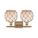 Innovations Lighting Farmhouse Rope 2 Light Bath Vanity Light Part Of The Ballston Collection 516-2W-BB-G121-8RB-LED