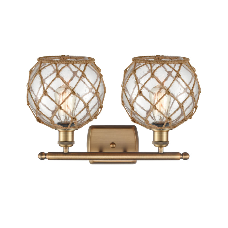 Innovations Lighting Farmhouse Rope 2 Light Bath Vanity Light Part Of The Ballston Collection 516-2W-BB-G122-8RB-LED