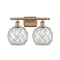 Farmhouse Rope Bath Vanity Light shown in the Brushed Brass finish with a Clear Glass with White Rope shade