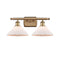 Orwell Bath Vanity Light shown in the Brushed Brass finish with a Matte White shade