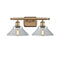 Orwell Bath Vanity Light shown in the Brushed Brass finish with a Clear shade