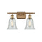 Hanover Bath Vanity Light shown in the Brushed Brass finish with a Fishnet shade