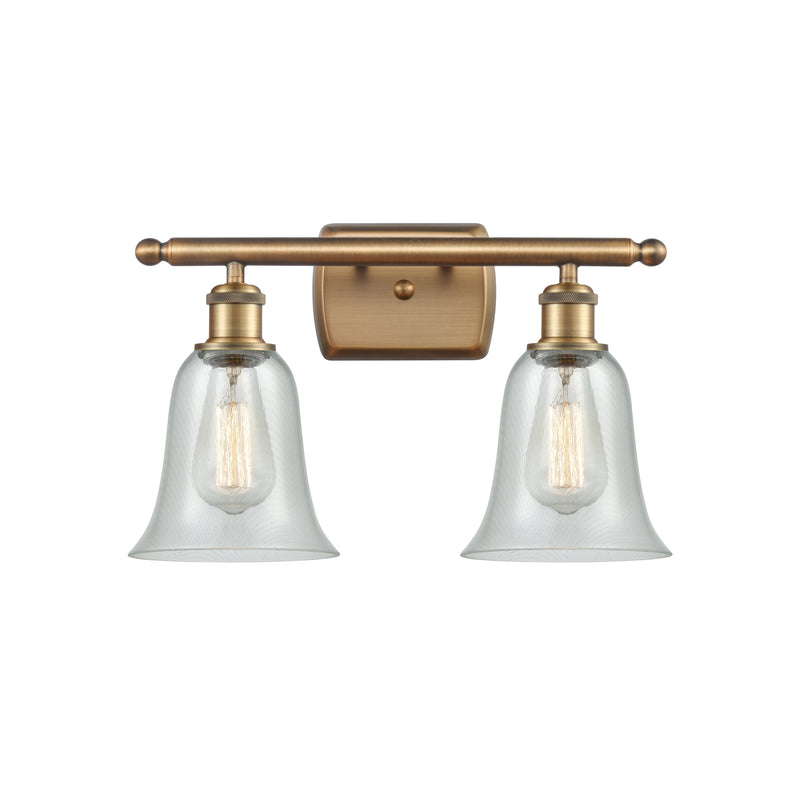 Hanover Bath Vanity Light shown in the Brushed Brass finish with a Fishnet shade