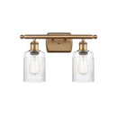 Hadley Bath Vanity Light shown in the Brushed Brass finish with a Clear shade