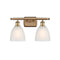 Castile Bath Vanity Light shown in the Brushed Brass finish with a White shade