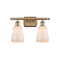 Ellery Bath Vanity Light shown in the Brushed Brass finish with a White shade