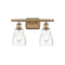 Ellery Bath Vanity Light shown in the Brushed Brass finish with a Seedy shade