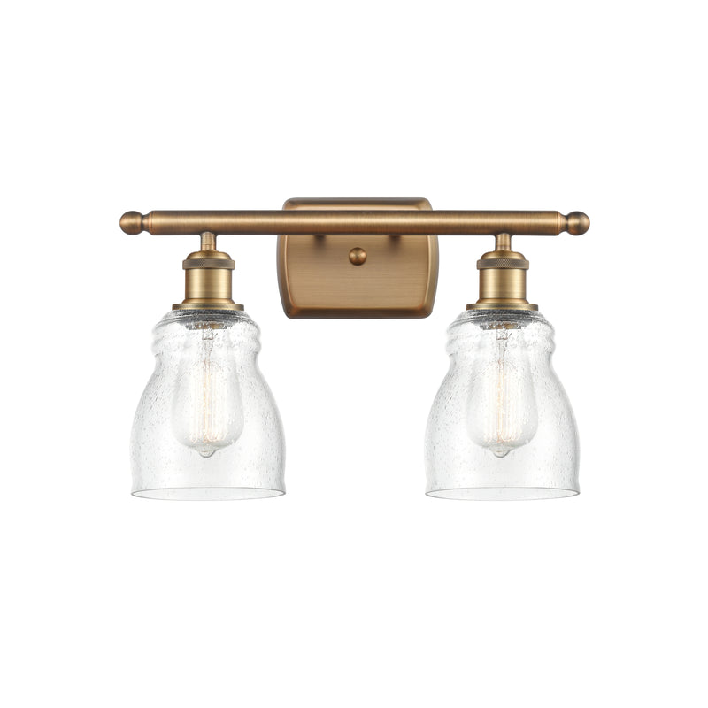Ellery Bath Vanity Light shown in the Brushed Brass finish with a Seedy shade