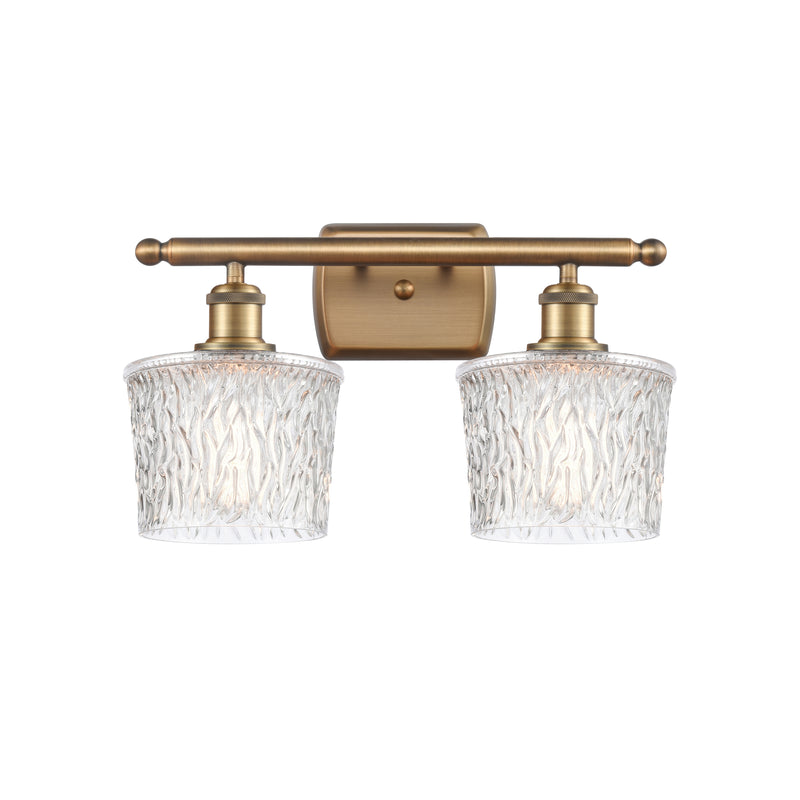 Niagra Bath Vanity Light shown in the Brushed Brass finish with a Clear shade