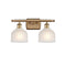 Dayton Bath Vanity Light shown in the Brushed Brass finish with a White shade