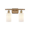 Clymer Bath Vanity Light shown in the Brushed Brass finish with a Matte White shade