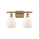 Eaton Bath Vanity Light shown in the Brushed Brass finish with a Matte White shade