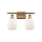 Eaton Bath Vanity Light shown in the Brushed Brass finish with a Matte White shade