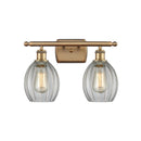 Eaton Bath Vanity Light shown in the Brushed Brass finish with a Clear shade