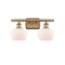 Fenton Bath Vanity Light shown in the Brushed Brass finish with a Matte White shade