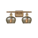 Fenton Bath Vanity Light shown in the Brushed Brass finish with a Mercury shade