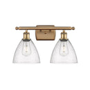 Ballston Dome Bath Vanity Light shown in the Brushed Brass finish with a Seedy shade