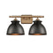 Adirondack Bath Vanity Light shown in the Brushed Brass finish with a Matte Black shade