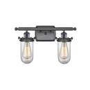 Kingsbury Bath Vanity Light shown in the Matte Black finish with a Clear shade