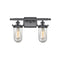 Kingsbury Bath Vanity Light shown in the Matte Black finish with a Clear shade