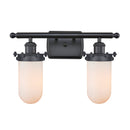 Kingsbury Bath Vanity Light shown in the Matte Black finish with a Matte White shade