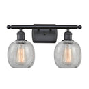 Belfast Bath Vanity Light shown in the Matte Black finish with a Clear Crackle shade