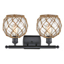 Innovations Lighting Farmhouse Rope 2 Light Bath Vanity Light Part Of The Ballston Collection 516-2W-BK-G122-8RB-LED