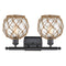 Innovations Lighting Farmhouse Rope 2 Light Bath Vanity Light Part Of The Ballston Collection 516-2W-BK-G122-8RB-LED