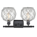 Innovations Lighting Farmhouse Rope 2 Light Bath Vanity Light Part Of The Ballston Collection 516-2W-BK-G122-8RW-LED