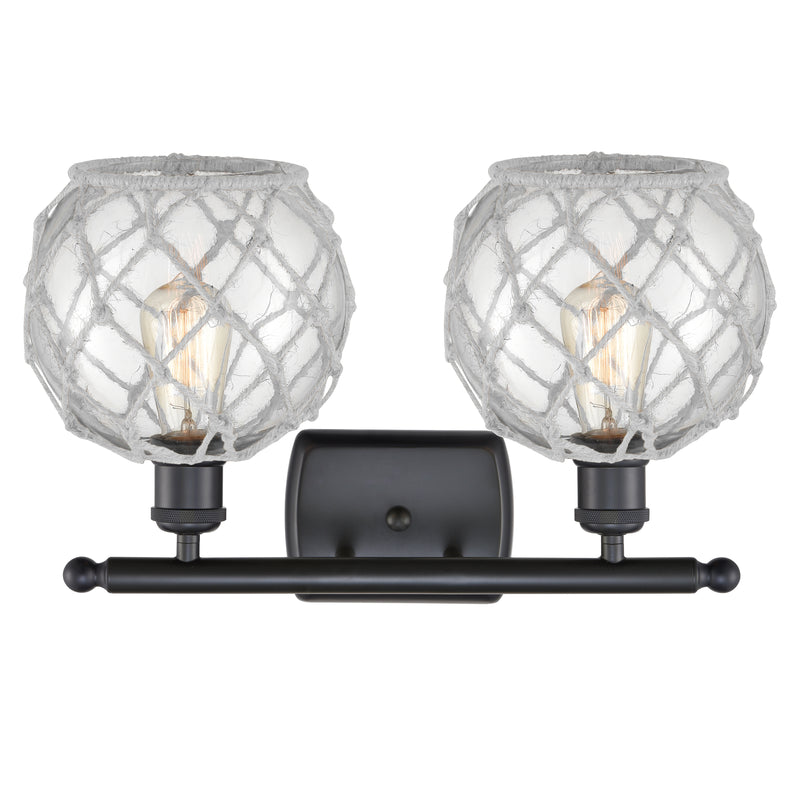 Innovations Lighting Farmhouse Rope 2 Light Bath Vanity Light Part Of The Ballston Collection 516-2W-BK-G122-8RW-LED