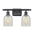 Caledonia Bath Vanity Light shown in the Matte Black finish with a Mouchette shade