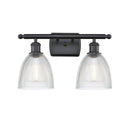 Castile Bath Vanity Light shown in the Matte Black finish with a Clear shade