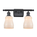 Ellery Bath Vanity Light shown in the Matte Black finish with a White shade