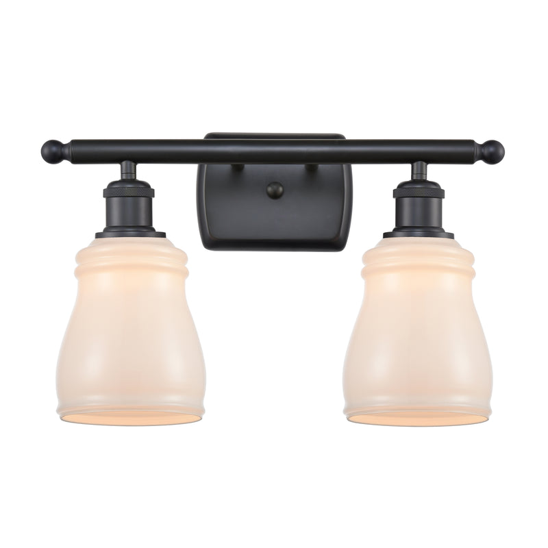 Ellery Bath Vanity Light shown in the Matte Black finish with a White shade