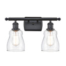 Ellery Bath Vanity Light shown in the Matte Black finish with a Clear shade