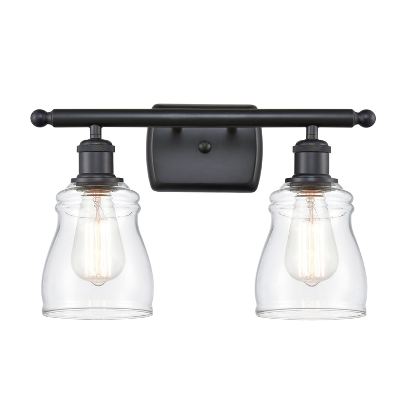 Ellery Bath Vanity Light shown in the Matte Black finish with a Clear shade