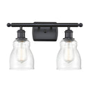 Ellery Bath Vanity Light shown in the Matte Black finish with a Seedy shade