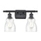 Ellery Bath Vanity Light shown in the Matte Black finish with a Seedy shade