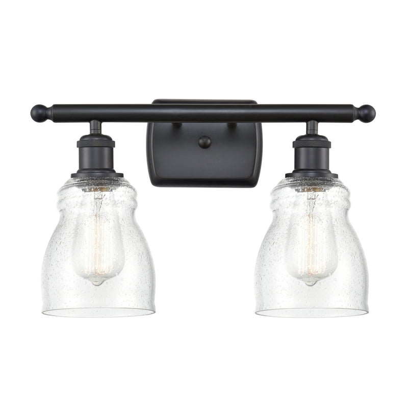 Ellery Bath Vanity Light shown in the Matte Black finish with a Seedy shade