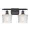 Niagra Bath Vanity Light shown in the Matte Black finish with a Clear shade