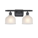 Dayton Bath Vanity Light shown in the Matte Black finish with a White shade