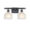 Dayton Bath Vanity Light shown in the Matte Black finish with a White shade