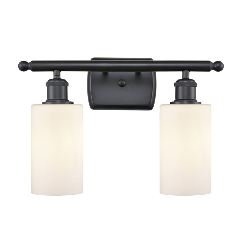 Clymer Bath Vanity Light shown in the Matte Black finish with a Matte White shade