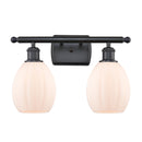 Eaton Bath Vanity Light shown in the Matte Black finish with a Matte White shade