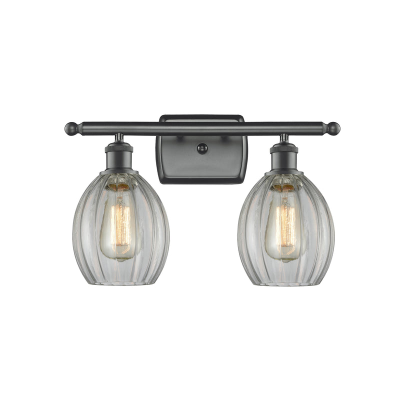 Eaton Bath Vanity Light shown in the Matte Black finish with a Clear shade